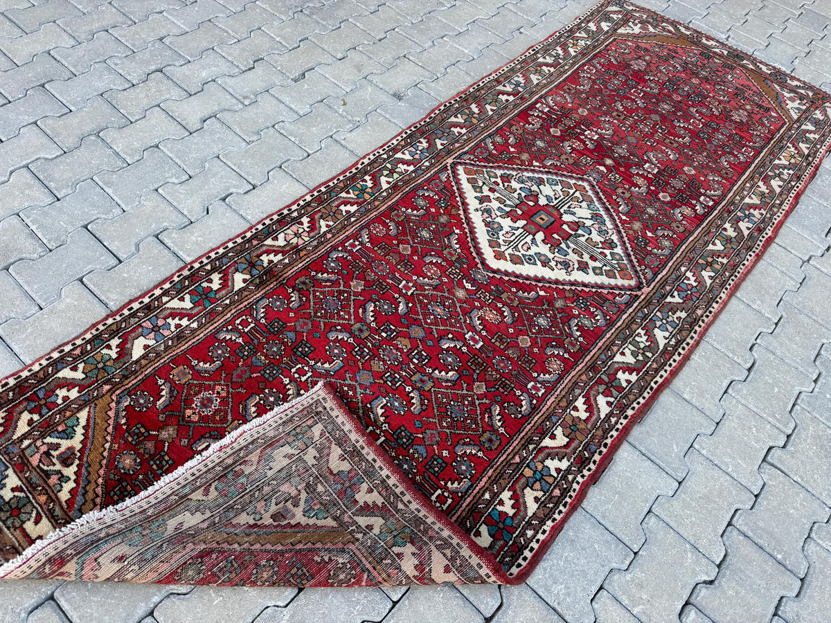 Handmade Oriental Runner Rug: Rustic Kitchen Hallway Decor (3x9)