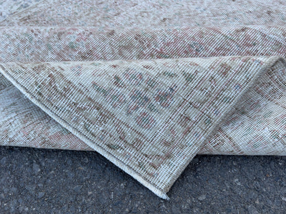 Handmade Wool Oushak Rug 5x9: Muted Red, Century Modern