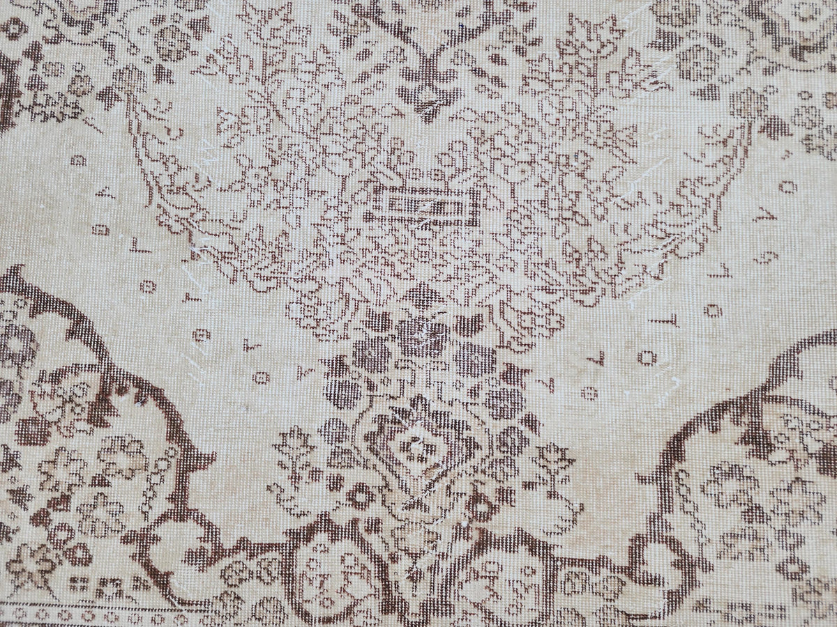 Oushak Neutral Rug 6x9: Hand Knotted Rustic Rug, Farmhouse Boho Decor
