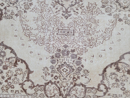 Oushak Neutral Rug 6x9: Hand Knotted Rustic Rug, Farmhouse Boho Decor