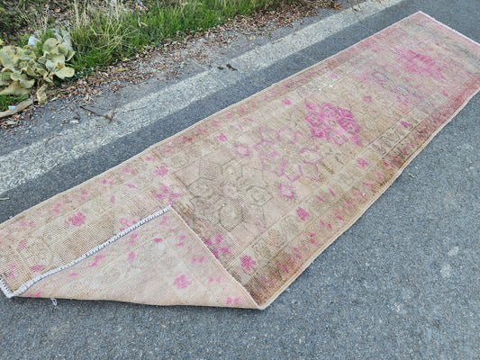 3x13 Vintage Herki Runner Rug, Oriental Home Decor, Up Cycled Wool