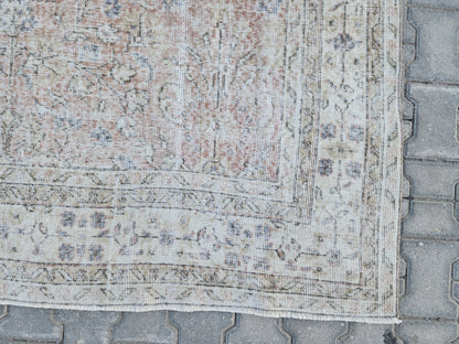 6x10 Turkish Rug, Boho Home Decor, Faded Pink Neutral Carpet