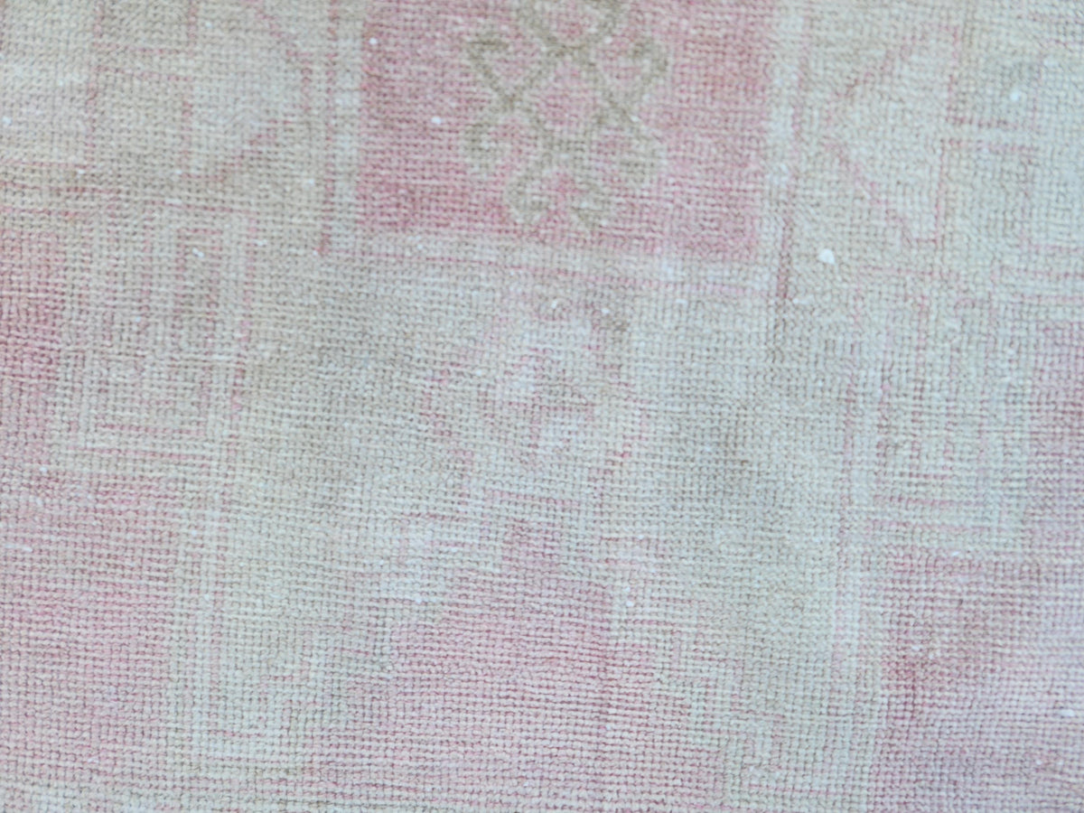 Neutral Runner Rug 2.7x13.7 ft, Stair Wool Runner Rug, Powder Pink Hand Made Decor