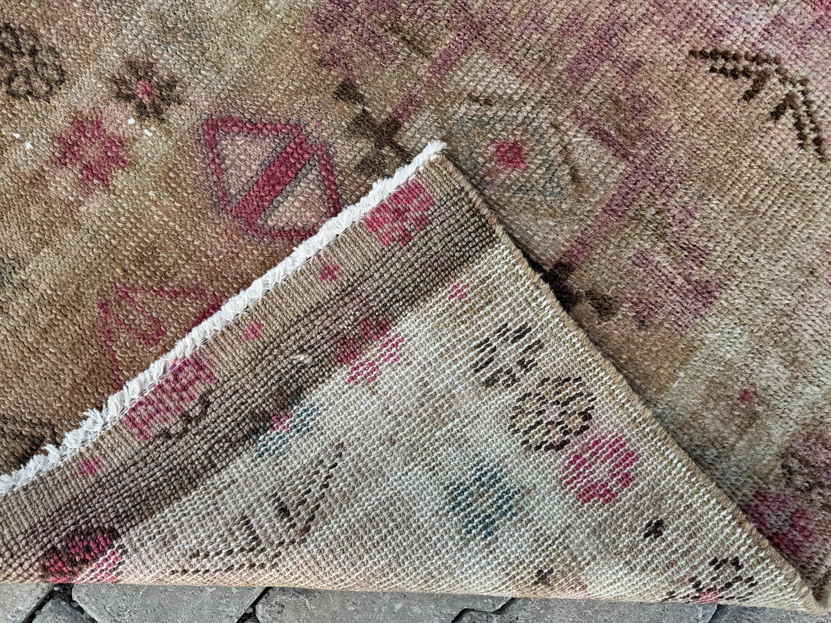 3x11 Handwoven Turkish Wool Runner Rug: Hallway, Bohemian Decor