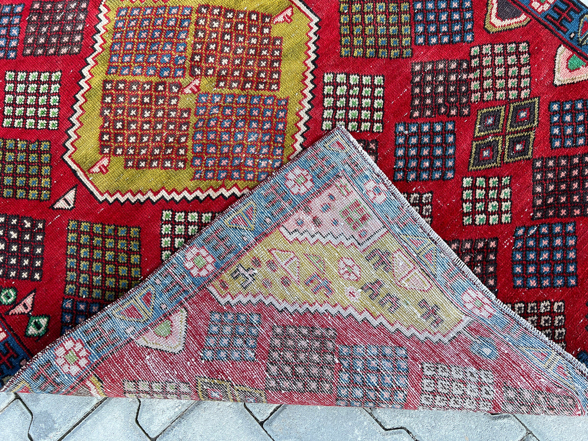 4x6 Vintage Oushak Rug: Handmade Turkish Small Rug