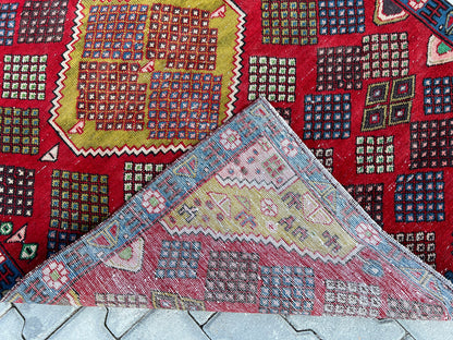 4x6 Vintage Oushak Rug: Handmade Turkish Small Rug
