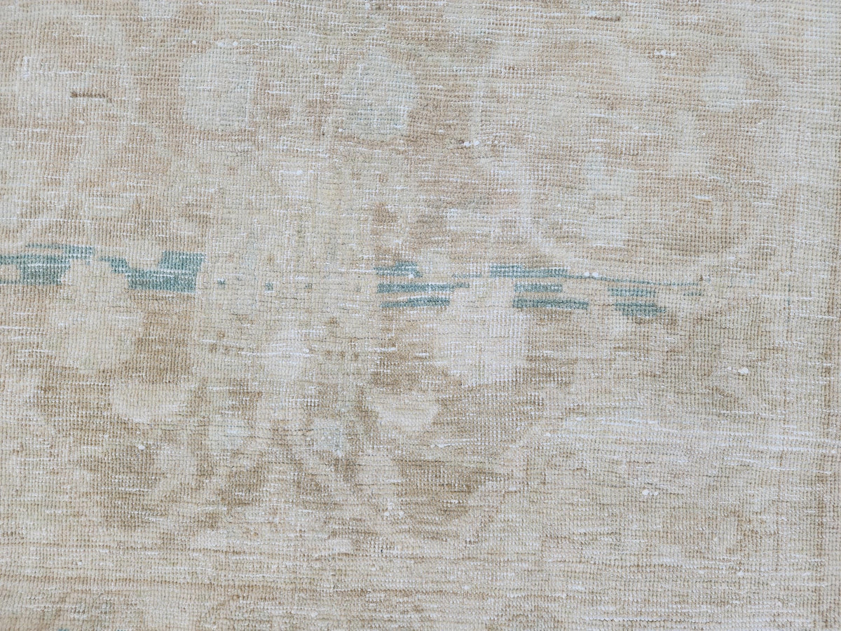 Neutral Muted Runner Rug 3x10, Bohemian Home Decor, Turkish Hand Made Carpet, Beige Color
