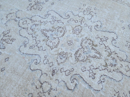 Neutral 6x10 Area Rug, Home Rustic Decor, Turkish Beige Wool Hand Made