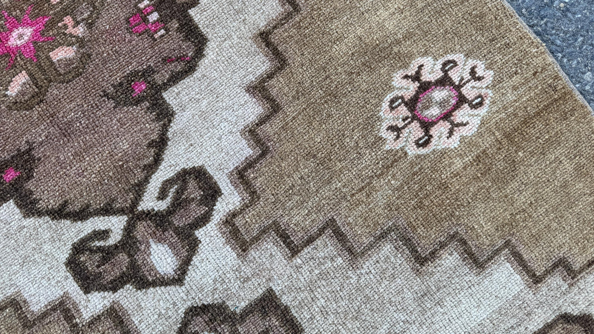 4x12 Natural Wool Runner Rug, Hand Made Rustic Decor, Up Cycled Wool