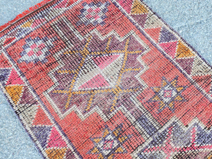 2x8 Mini Herki Runner, Home Rustic Decor, Kitchen Decor, Up Cycled Wool Rug