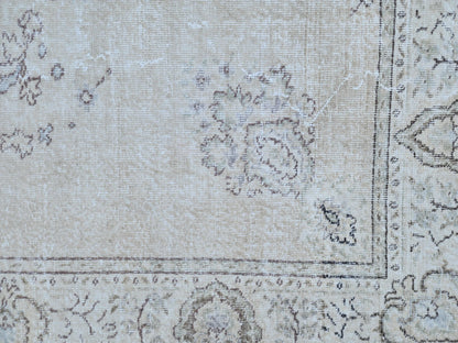 Neutral 6x10 Area Rug, Home Rustic Decor, Turkish Beige Wool Hand Made