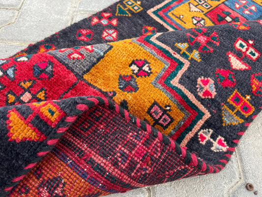 2x10 Vintage Persian Runner Rug, Hand Knotted, Vintage Home Decor