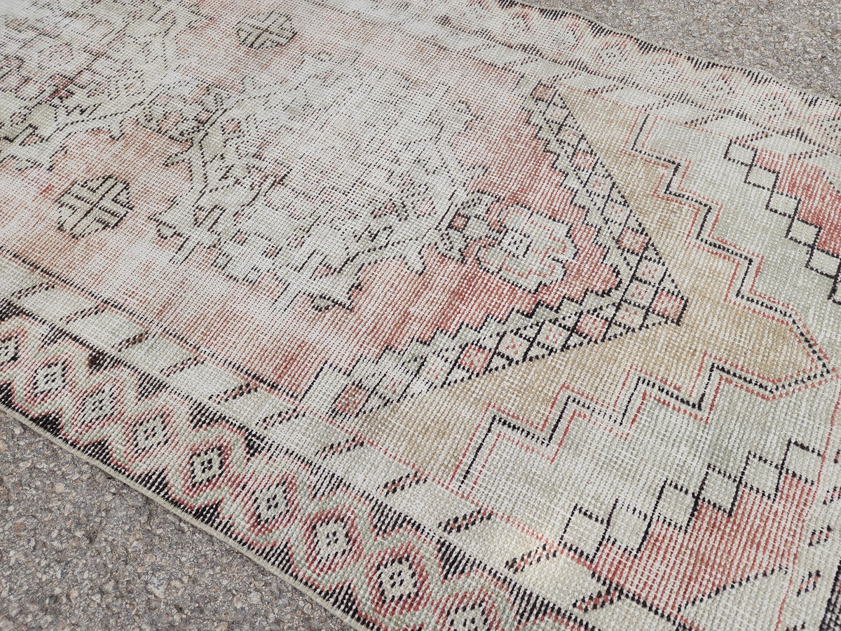 Vintage Anatolian Area Rug 2.6x9.2 ft, Turkish Hand Made Oriental Boho Carpet, Living room Runner