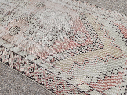 Vintage Anatolian Area Rug 2.6x9.2 ft, Turkish Hand Made Oriental Boho Carpet, Living room Runner