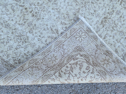 Neutral Wool Rug 3x6: Hand Made, Turkish Beige Decor, Kitchen Design