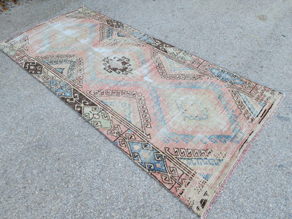 Anatolian Rug 3x7, Turkish Hand Knotted Rustic Decor, Oriental Boho Decor