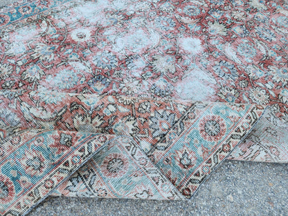 Handwoven Turkish Oushak Rug 5x8: Wool & Cotton Antique Style