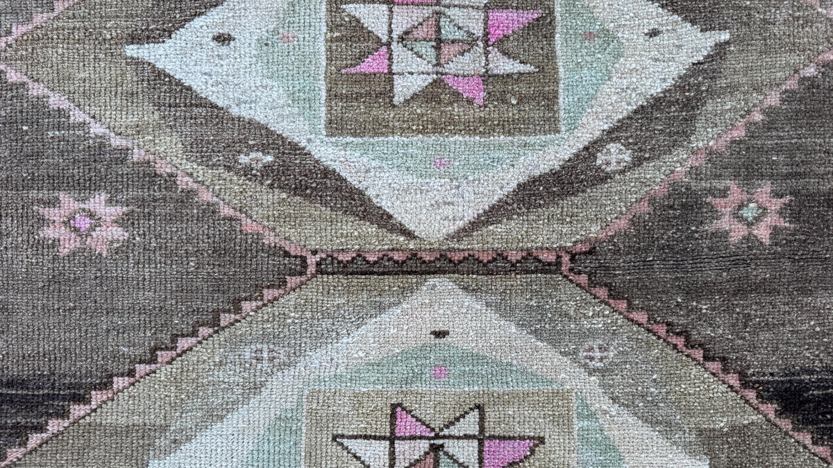 3x11 Wool Neutral Runner Rug, Hand Knotted Turkish Decor, Kitchen Decor