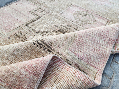 3x11 Neutral Wool Runner Rug, Bohemian Rustic Home Decor