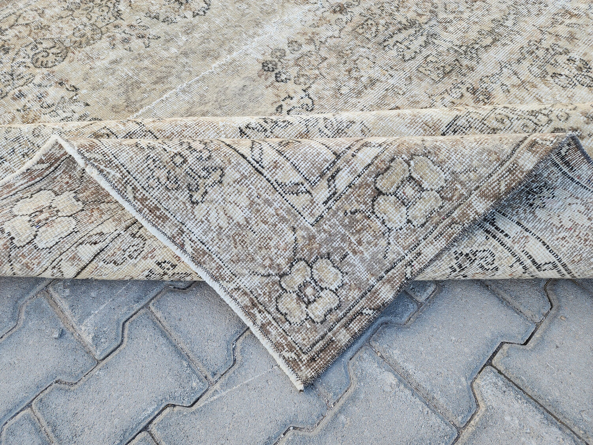 7x10 Neutral Area Rug, Living Room Boho Decor, Turkish Wool Hand Made