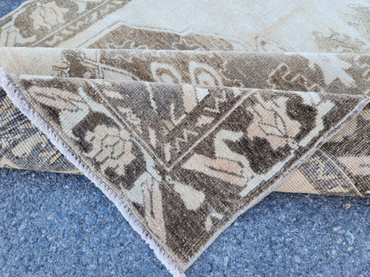 Turkish Runner Rug 4x11.7 ft, Malatya Hand Knotted Up Cycled Wool, Eco Friendly