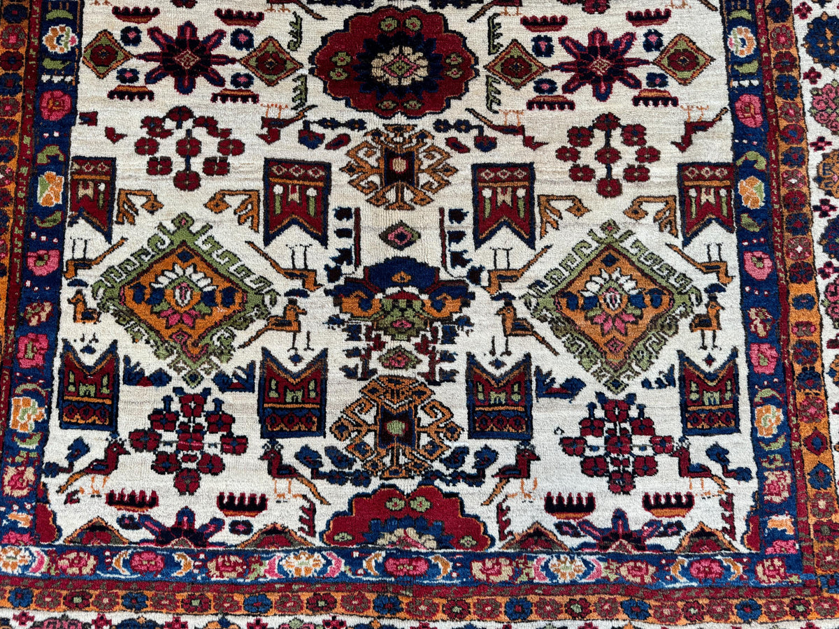 5x8 Antique Turkish Wool Rug: Handcrafted Boho Area Rug