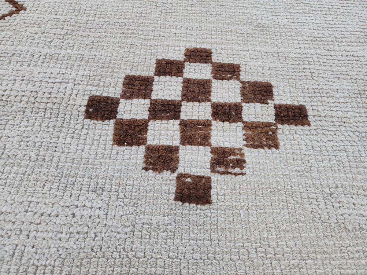 White Herki Rug 3x10: Vintage Bohemian Hallway Runner