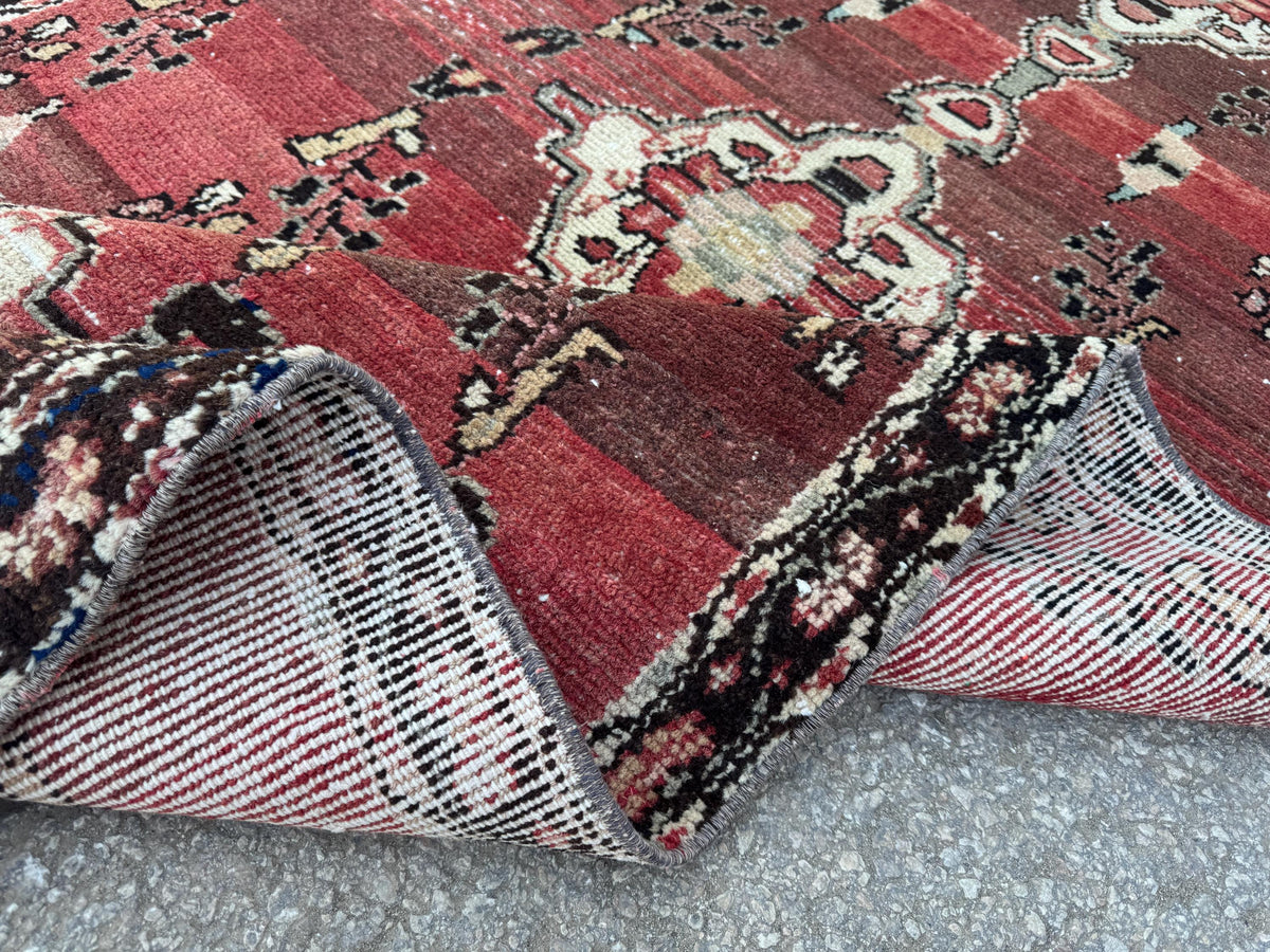 4x9 Vintage Home Rug: Hand Knotted, Persian Wool Runner Rug