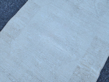 3x12 Neutral Runner Rug, Turkish Hand Knotted, Up Cycled Wool, Kitchen Decor