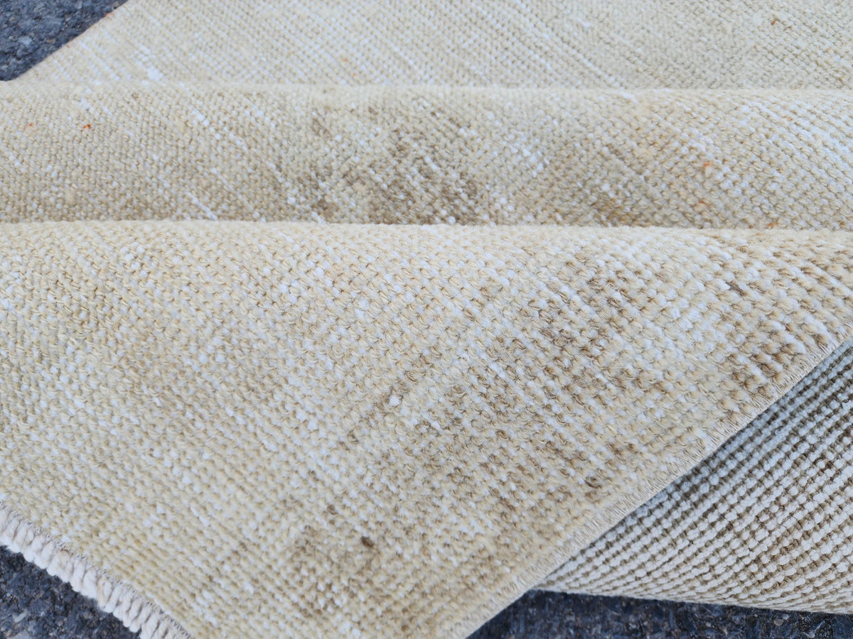 3x8 Neutral Wool Rug, Malatya Hand Made Runner, Rustic Home Decor