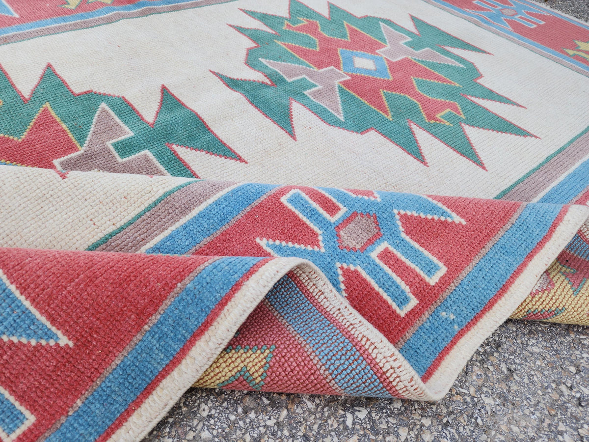 Hand Made Rug 4x6, Turkish Hand Knotted Rustic Carpet, Small Rustic Decor