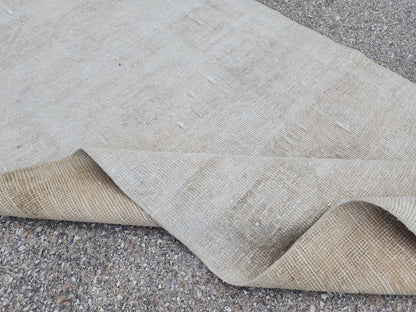 3x12 Neutral Runner Rug, Turkish Beige Wool Hand Made, Hallway Decor