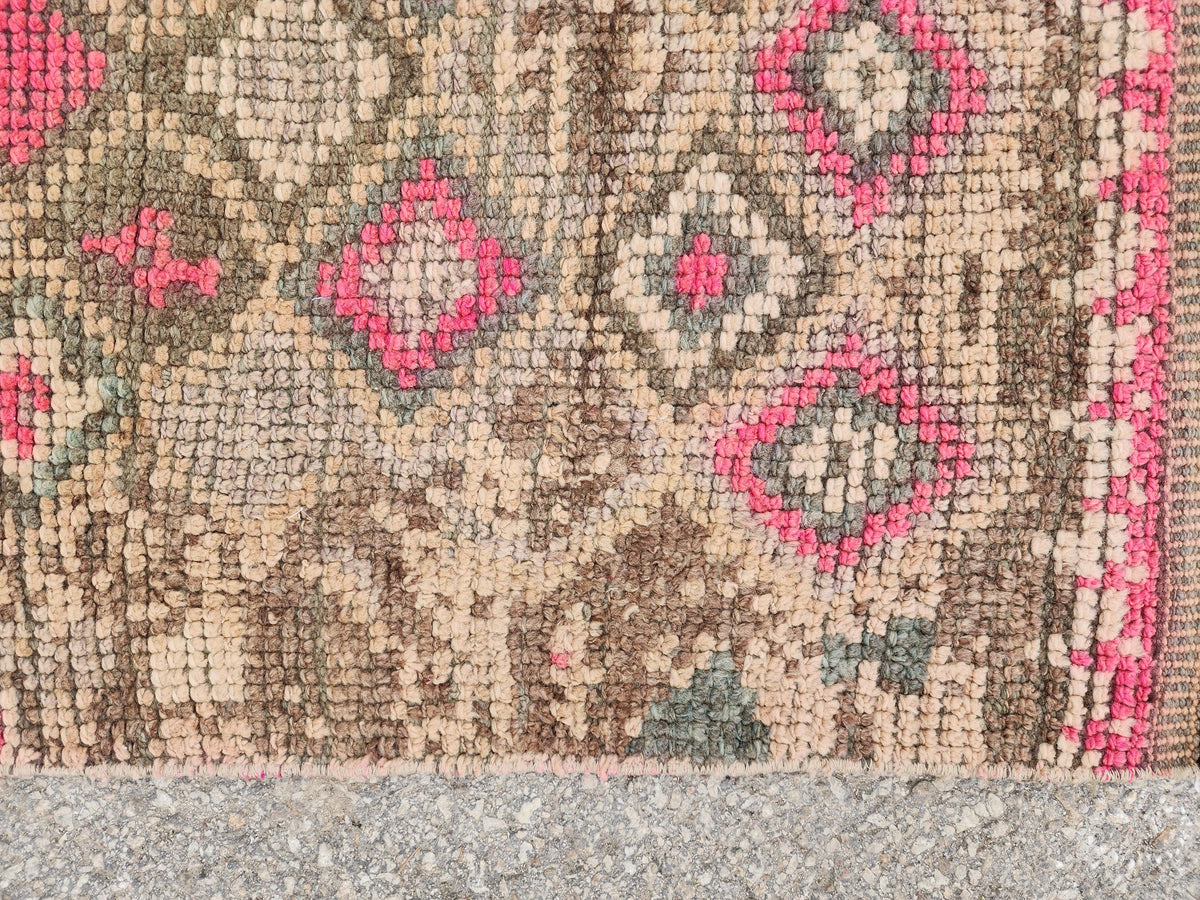 2x13 Geometric Herki Runner Rug, Oriental Hand Made, Stair Wool Soft Runner