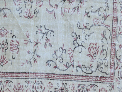 Handwoven Turkish Oushak Rug 6x9: Wool & Cotton Blend