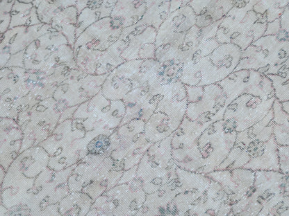 Turkish Oushak Rug 7x11: Wool & Cotton Blend, Muted Area Floral Desgin