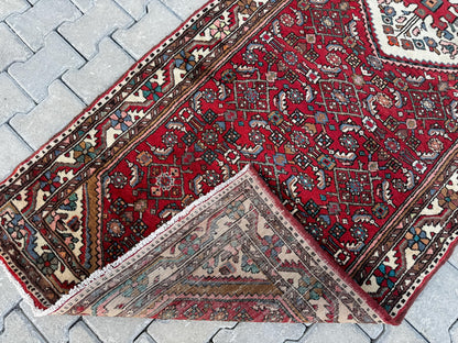 Handmade Oriental Runner Rug: Rustic Kitchen Hallway Decor (3x9)