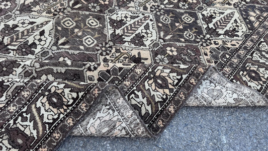 Vintage Rug 6x9, Hand Knotted Rustic Decor, Eco Friendly, Oriental Rug For Gift