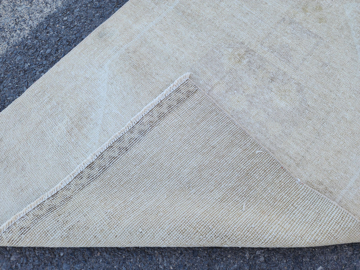 3x10 Neutral Runner Rug, Hand Made Rustic Decor, Oriental Living Room Decor