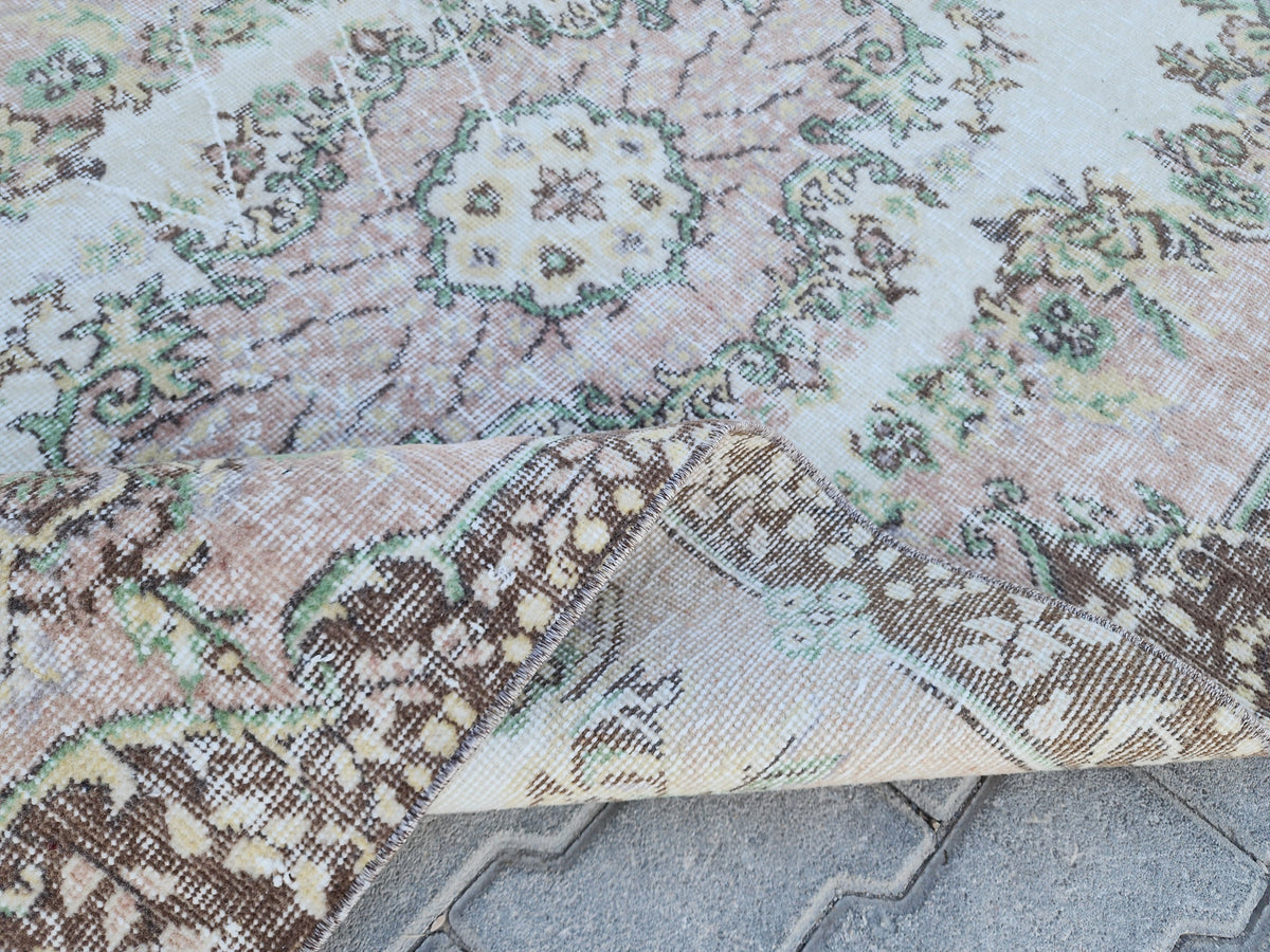 Handwoven Turkish Oushak Rug: 4x7 Wool & Cotton Medallion Rug, Home Rustic Decor