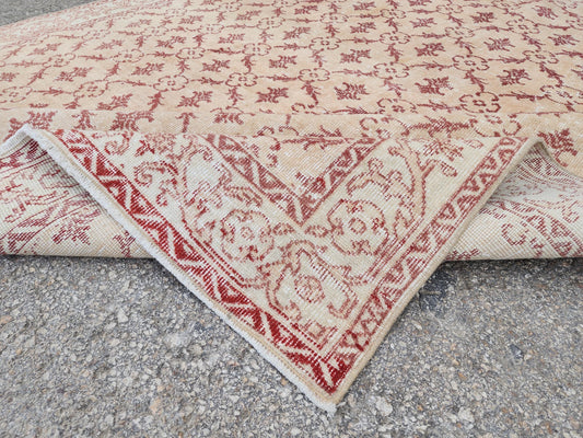 Vintage Area Rug 7x10 ft, Turkish Bohemian Hand Made Carpet, Living Room Rustic Decor