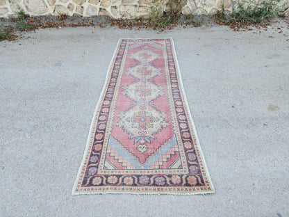 3x9 Kitchen Runner, Turkish Hand Woven Wool Rug, Eco Friendly, Farmhouse Decor