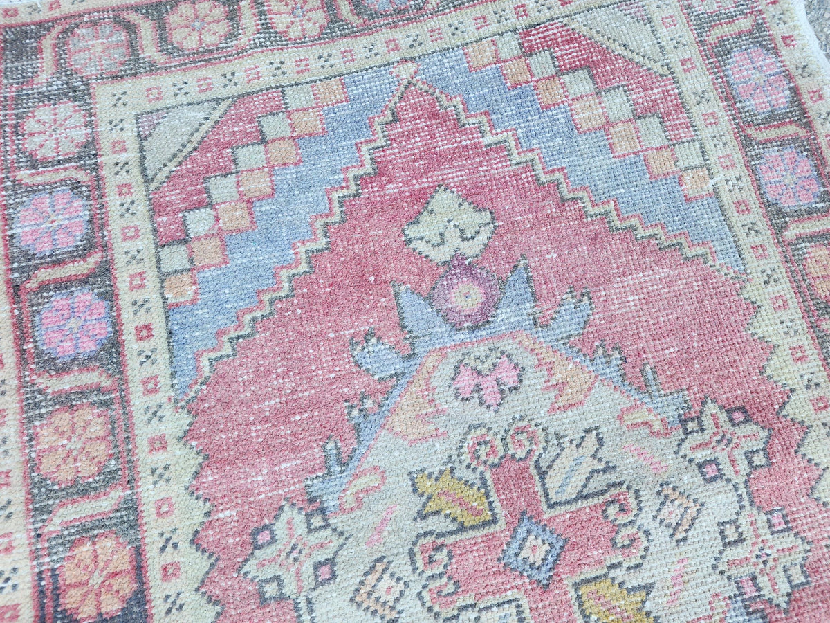 3x9 Kitchen Runner, Turkish Hand Woven Wool Rug, Eco Friendly, Farmhouse Decor