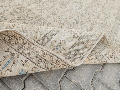 Handwoven Turkish Oushak Rug: 5x9 Wool & Cotton Area Rug