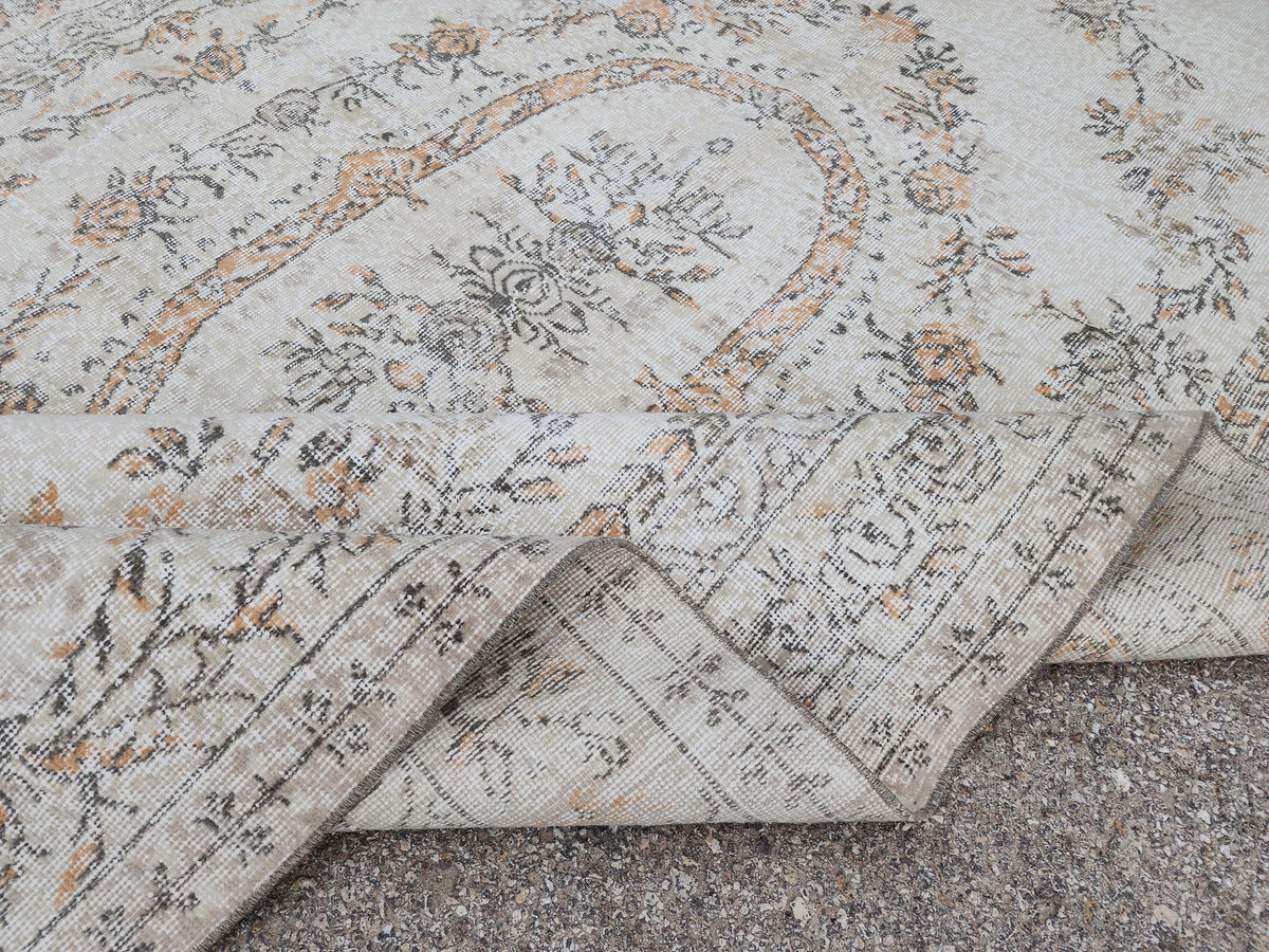 Oushak Rug 6x10, Turkish Hand Made Wool Carpet, Medallion Design