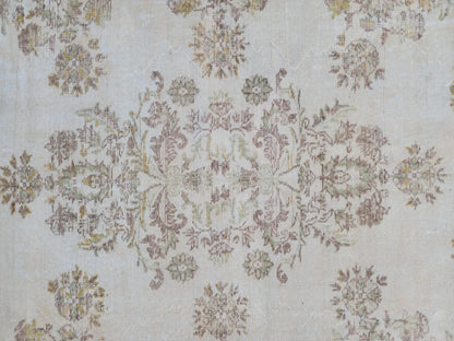 7x10 Turkish Neutral Rug, Hand Made Oriental Rug, Medallion Home Design