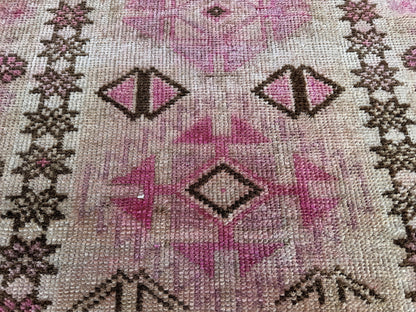 3x11 Handwoven Turkish Wool Runner Rug: Hallway, Bohemian Decor