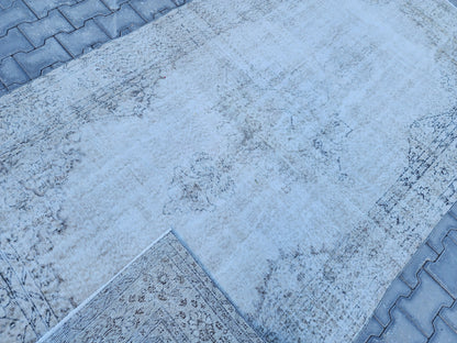 5x9 Hand Knotted Oushak Rug: Green & Beige Turkish Decor
