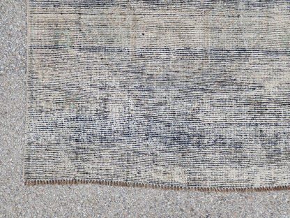 3x11 Hand Knotted Wool Runner Rug: Gray Turkish Farmhouse Hallway Decor