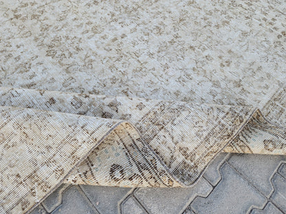 Wool Turkish Rug 6x10: Beige Isparta Rug, Muted Design