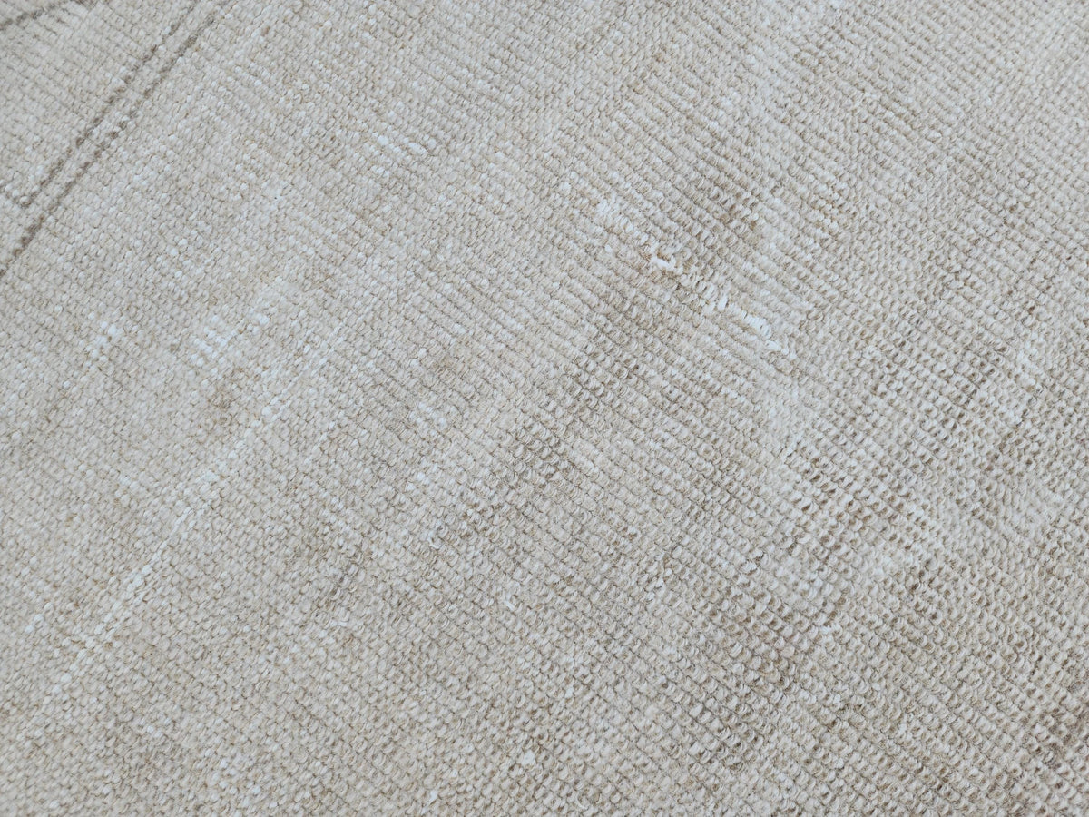 Muted Beige Runner Rug 3x12, Turkish Home Decor Wool Carpet, Hallway Decor